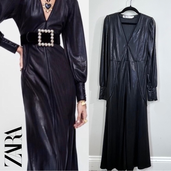 Zara Collection 2018 Shimmer Velvet Trim Gown - Picture 1 of 16